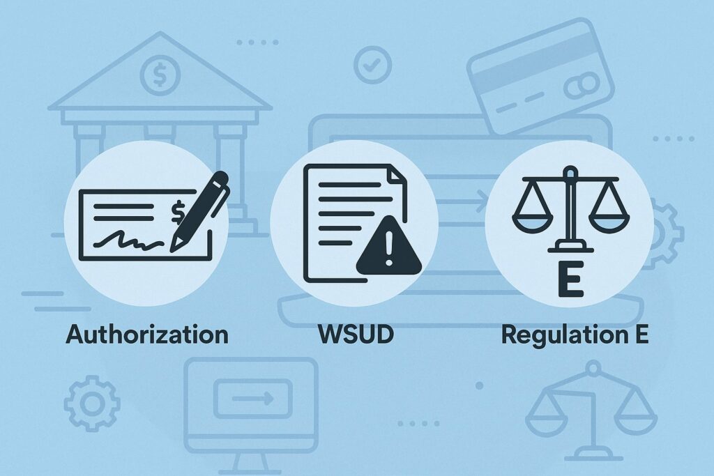 Authorization, WSUD, and Regulation E: What Each Party Must Do