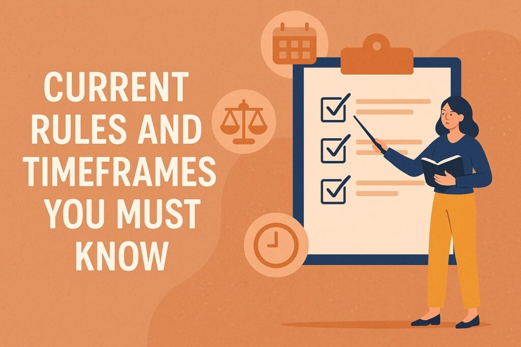 Current Rules and Timeframes You Must Know