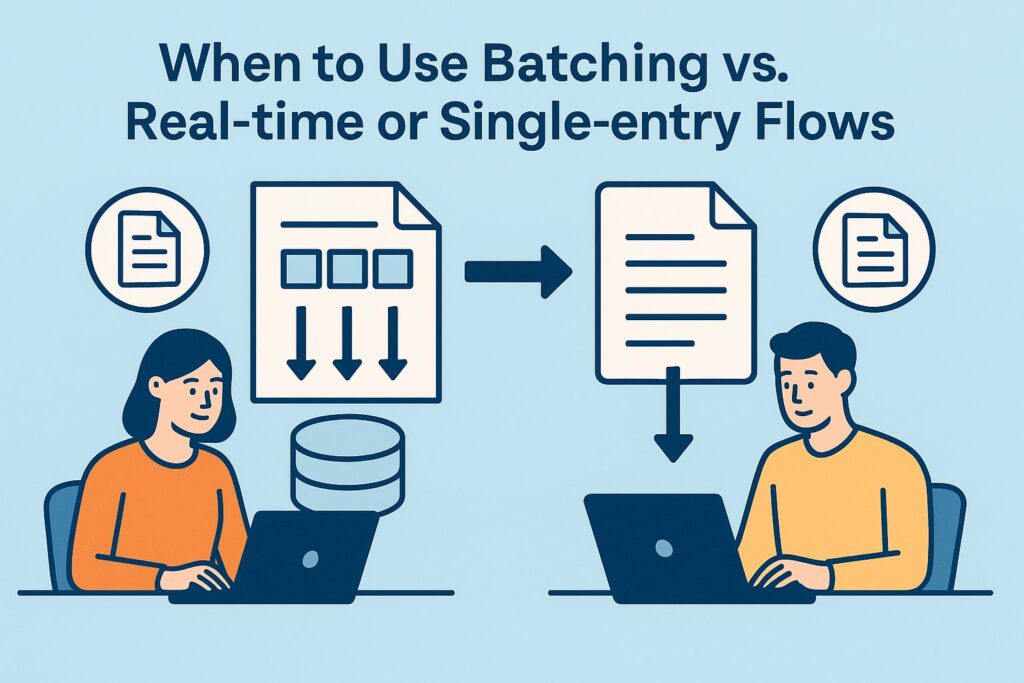 When to Use Batching vs. Real-time or Single-entry Flows