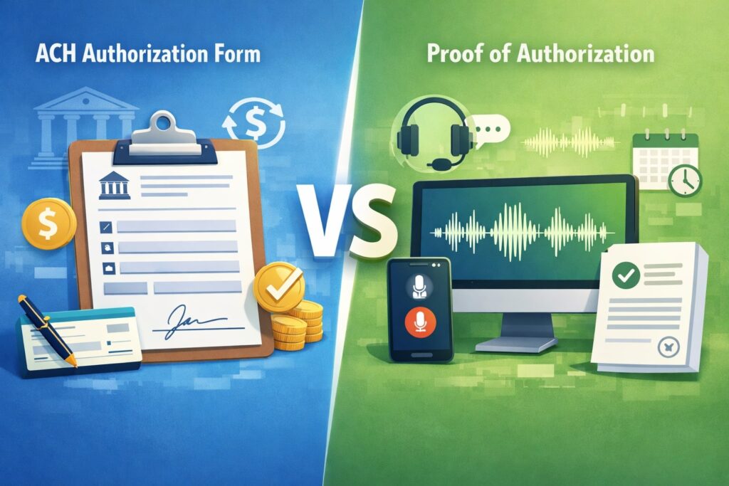 ACH Authorization Form vs. “Proof of Authorization”