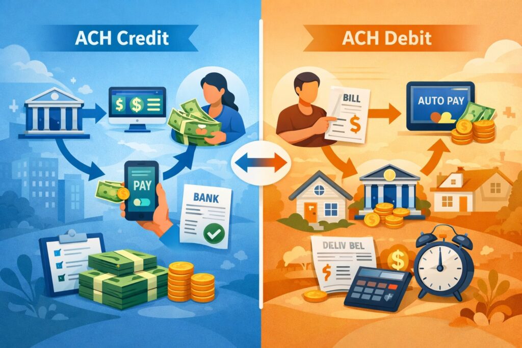 ACH Credit vs ACH Debit: Key Differences That Matter