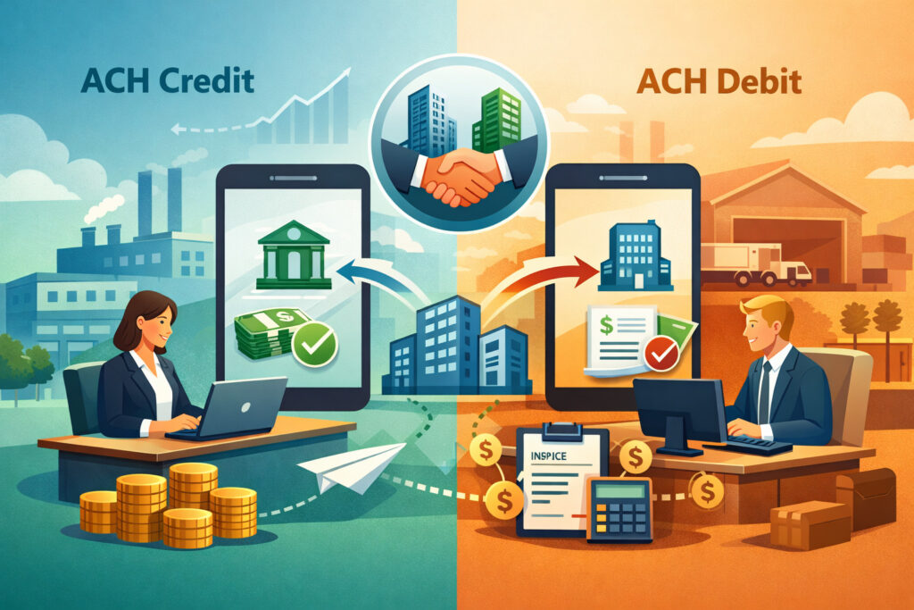ACH credit vs ACH debit in B2B