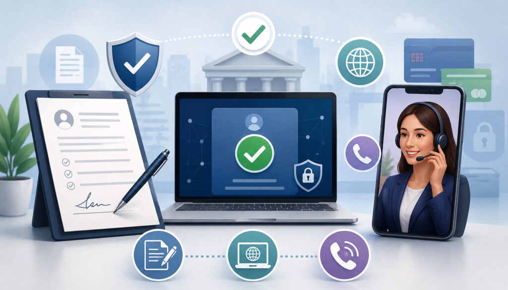 Written, online, and phone authorization methods illustration